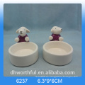 Encantador titular de cerámica huevo con diseño de ovejas
